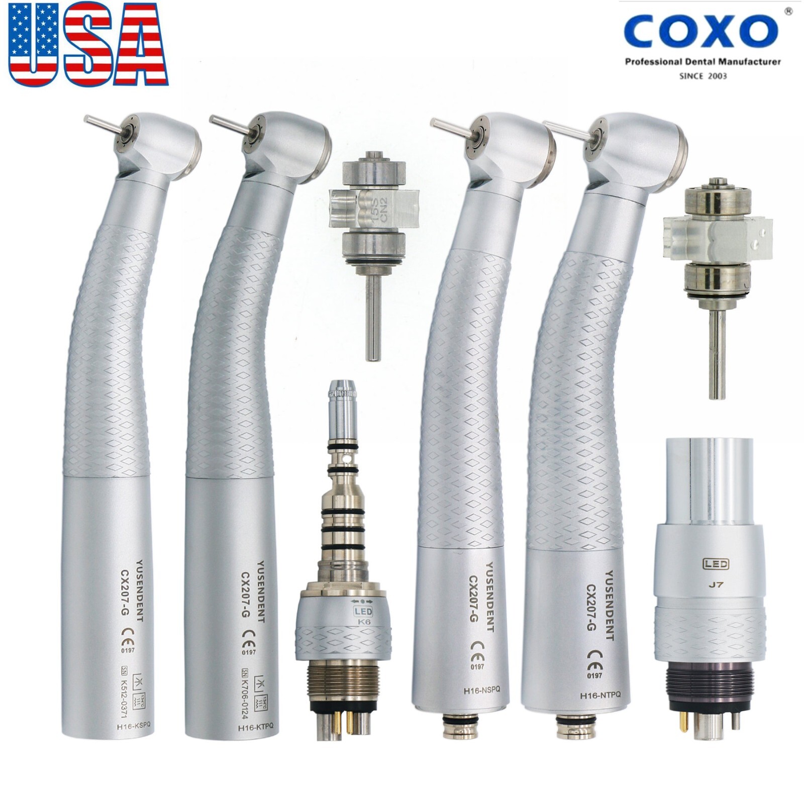 US COXO Dental Fiber Optic Handpiece High Speed Turbine For Kavo NSK Coupler