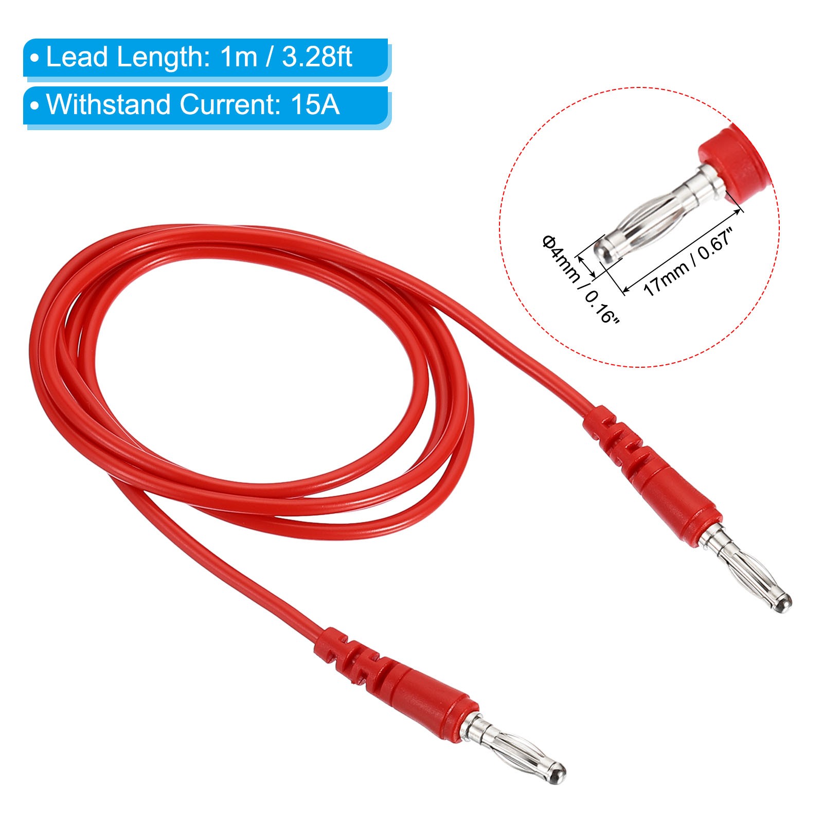 4mm Banana Plug to Banana Plug Test Leads, 5 Pcs Copper Cable Wire, Multicolor
