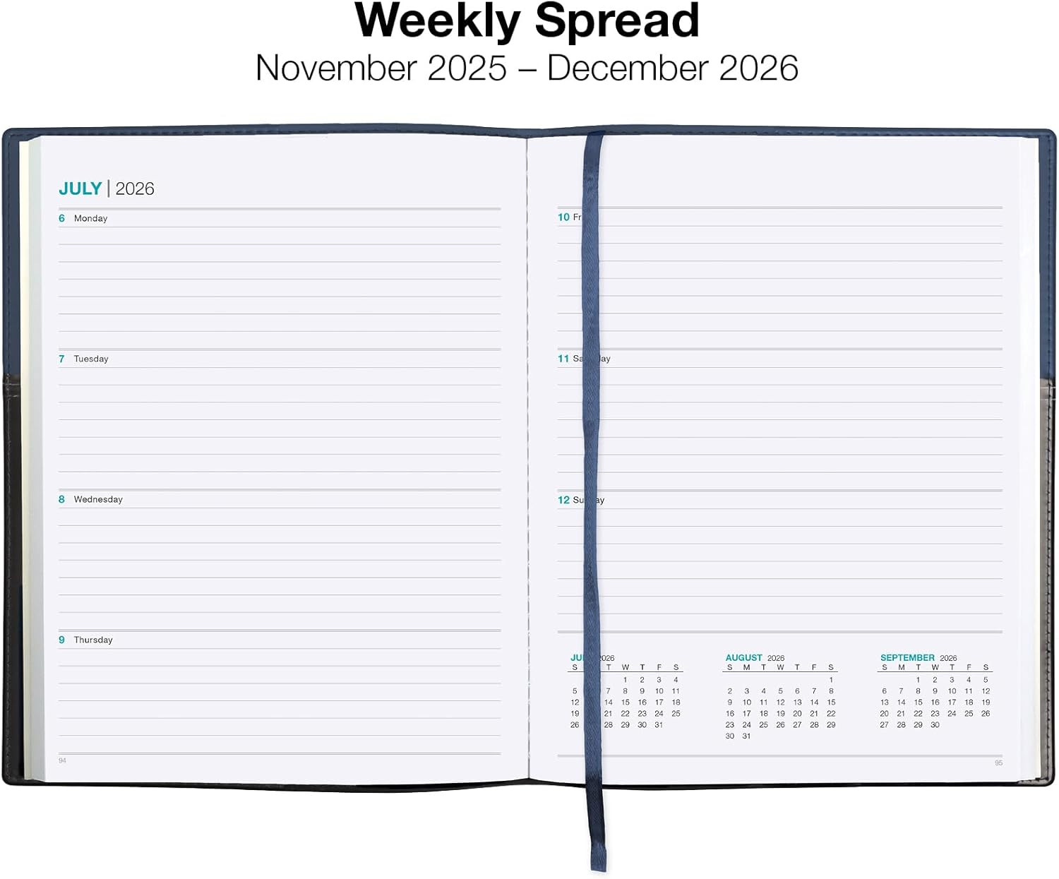 2026 Planner Calendar, 8″x10″ : Includes 14 Months (November 2025 – December 202