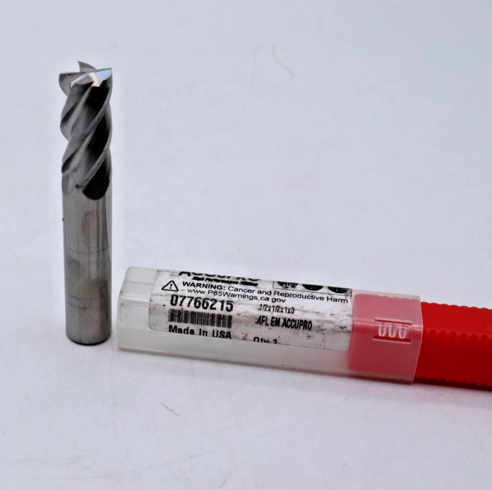 Accupro 07766215 , 1/2″ x 1/2″ x 1″ x 3″, Solid Carbide End Mill