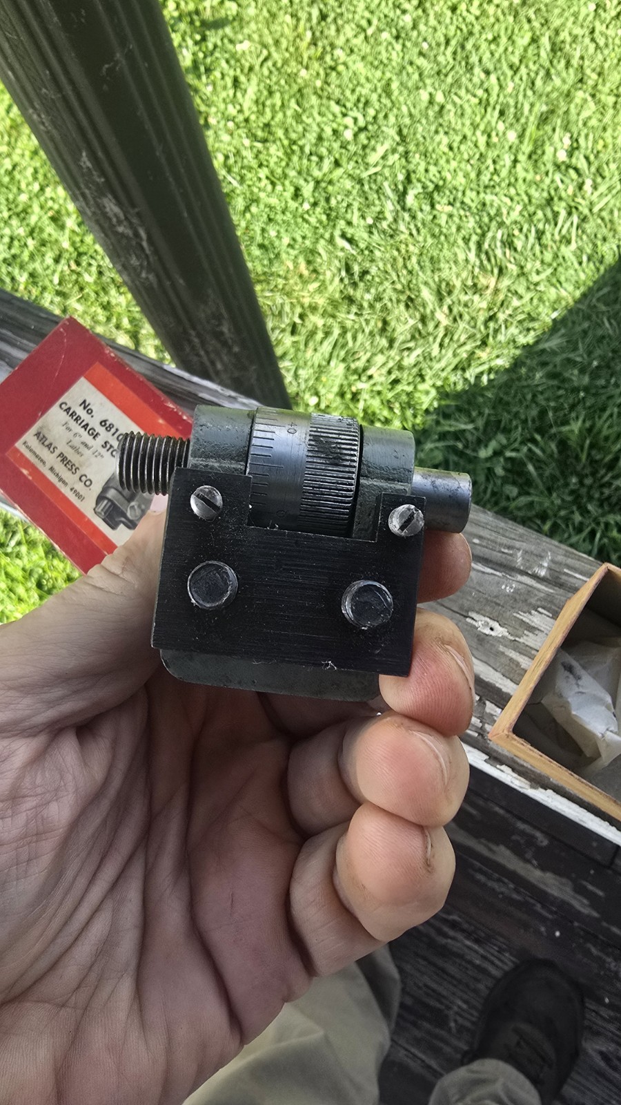 Micrometer carriage stop part #10-318 for a 6″& 12» Atlas Craftsman metal lathe