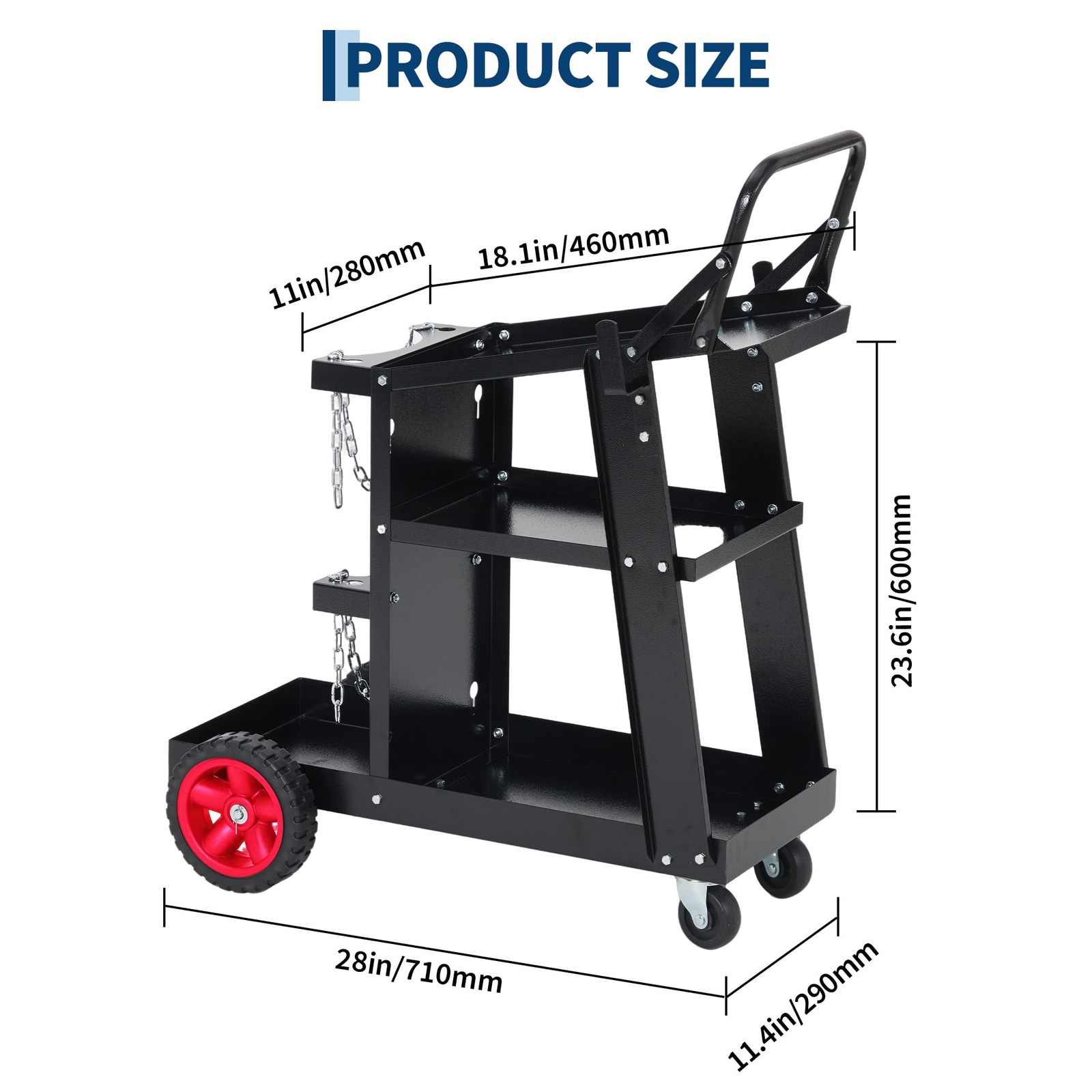 Welding Cart ,3-Tier Heavy Duty Rolling Welder Cart for TIG ,MIG ,Plasma Cutter