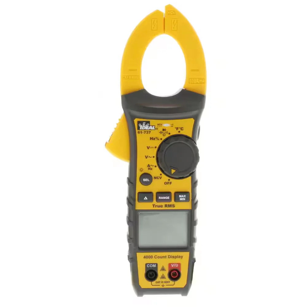 IDEAL 400Amp 600V AC/DC Digital TRMS Clamp Meter with NCV and Temp Audible Alert
