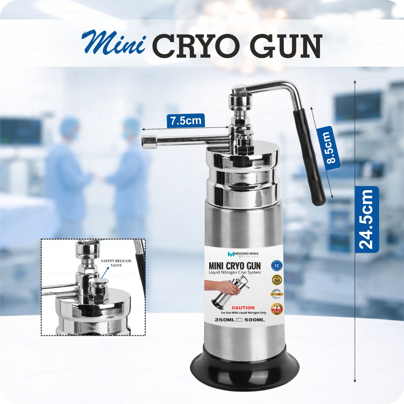 Professional Mini Cryo Can For Dermatology 350ML Liquid Nitrogen Sprayer Premium