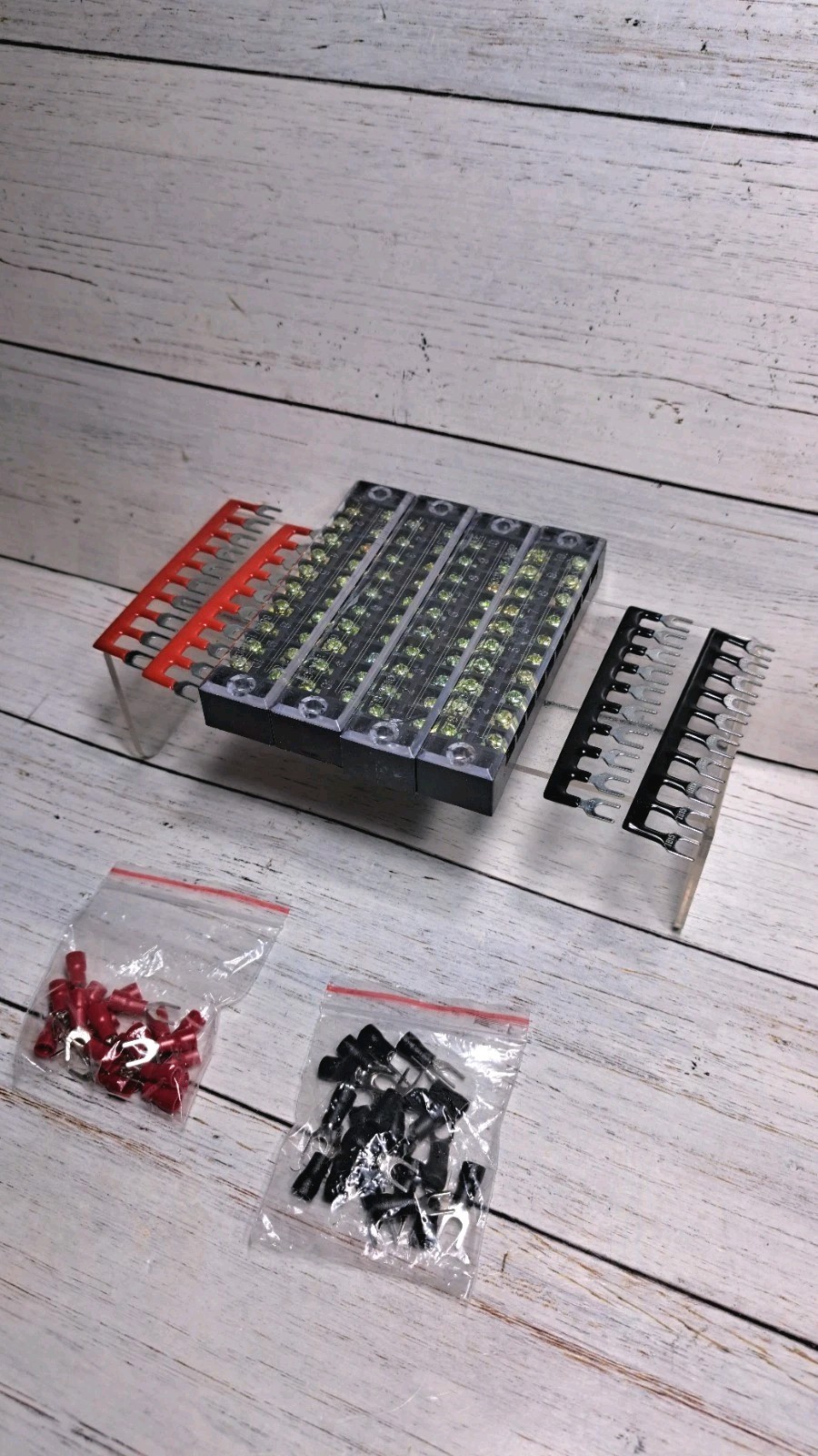 4 Pcs Dual Row Terminal Block, 600V 15A 10 Positions Screw Terminal Block…