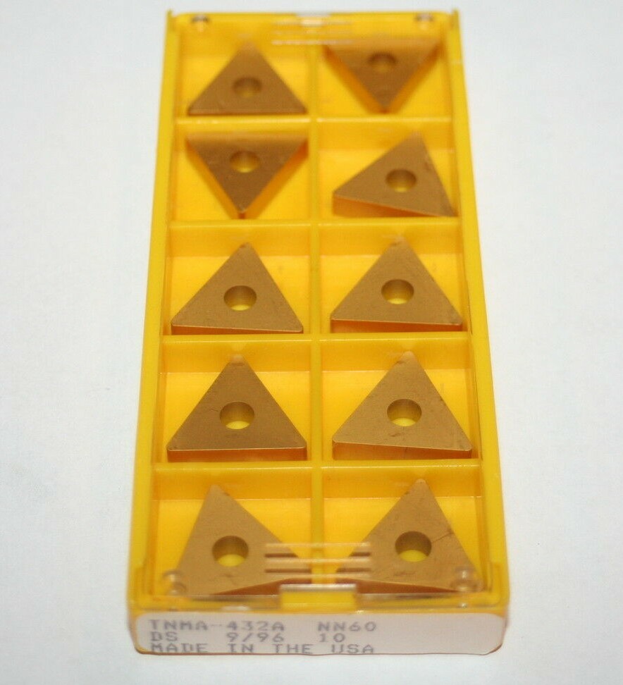 (Lot of 10) CNC MILLING TNMA-432A TiN COATED CARBIDE INSERTS, GRADE: NN60 * NEW