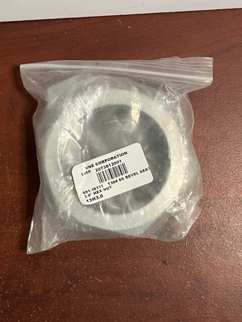 VNE Stainless 13H3.0 3″ Bevel Seat T304 SS Hex Nut New