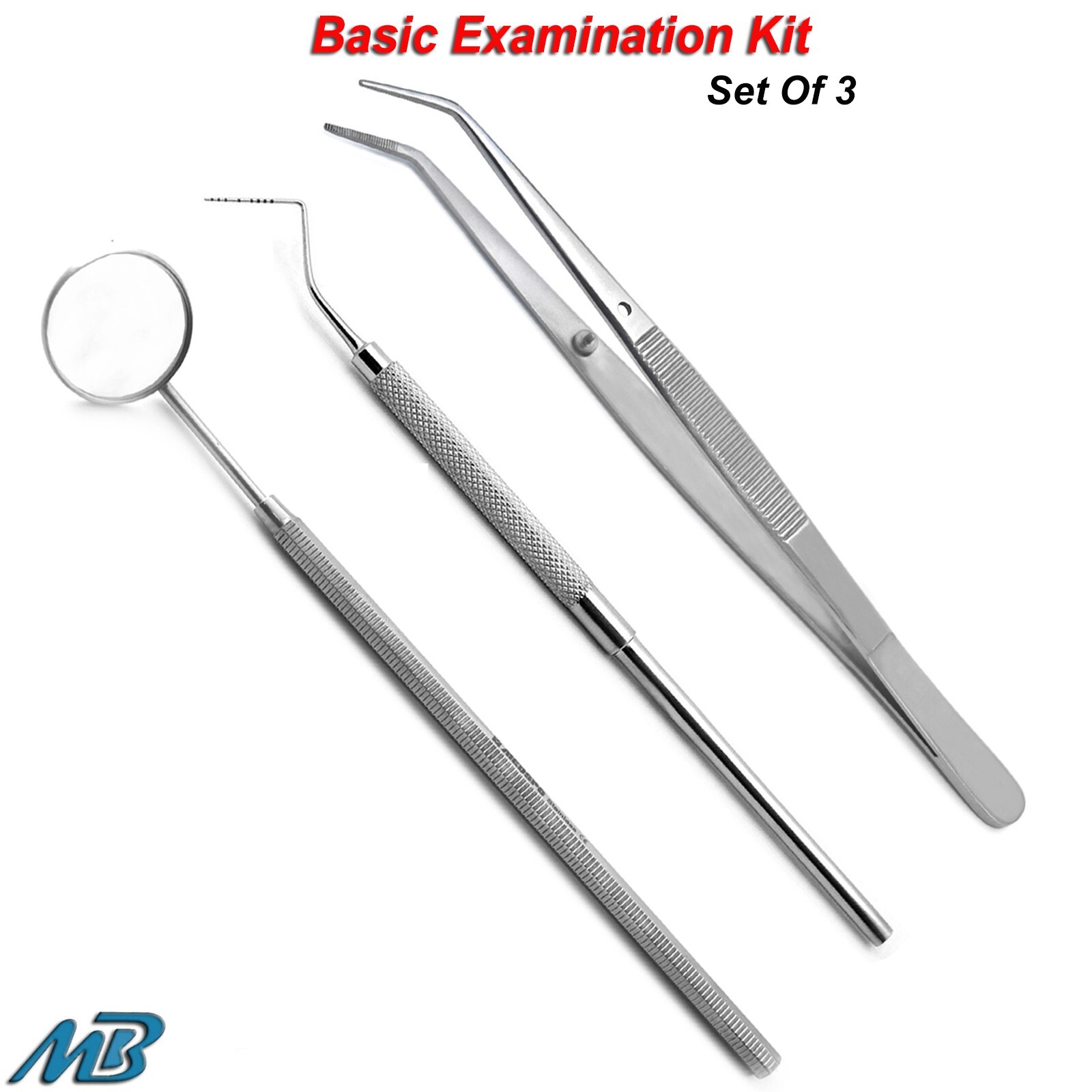 Dental Basic Examination Kit Dentist Mouth Mirror Perio Probe Hygiene Instrument