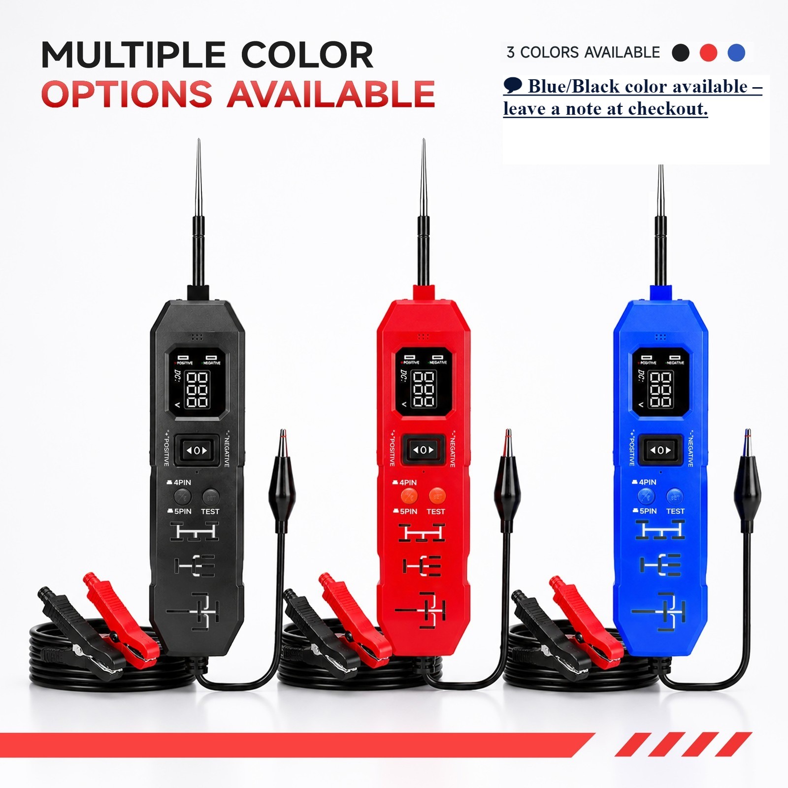 Upgraded DW833 Circuit Relay Tester 3-36V 4/5 Pin with LED Work Light