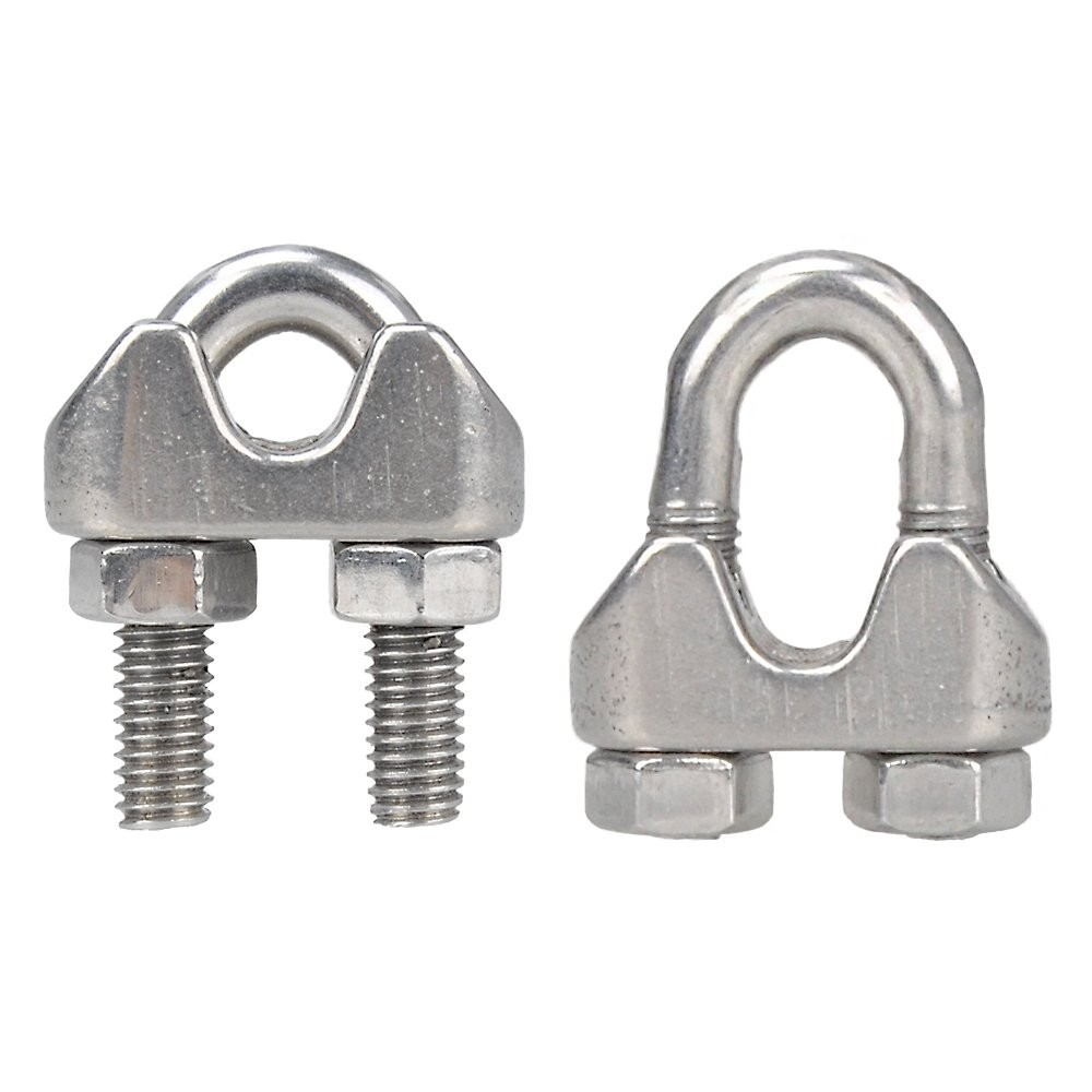 20PCS M5 3/16 Stainless Steel Wire Rope Cable Clip Clamp U-Bolt Kit
