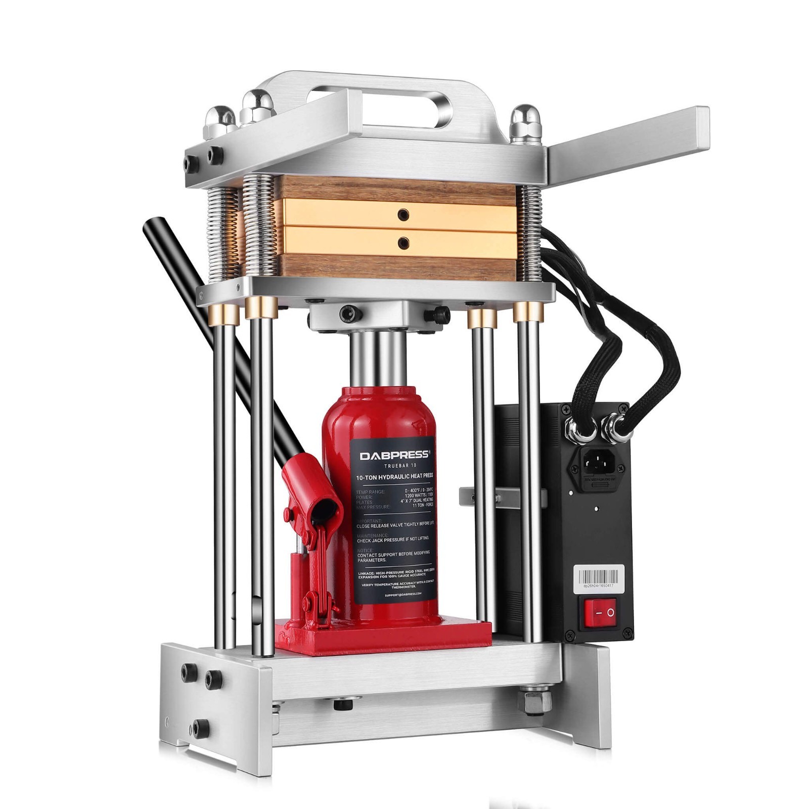 Dabpress Truebar 10 Ton Flagship Press with a Pressure Gauge – 4×7″ Heat Plates