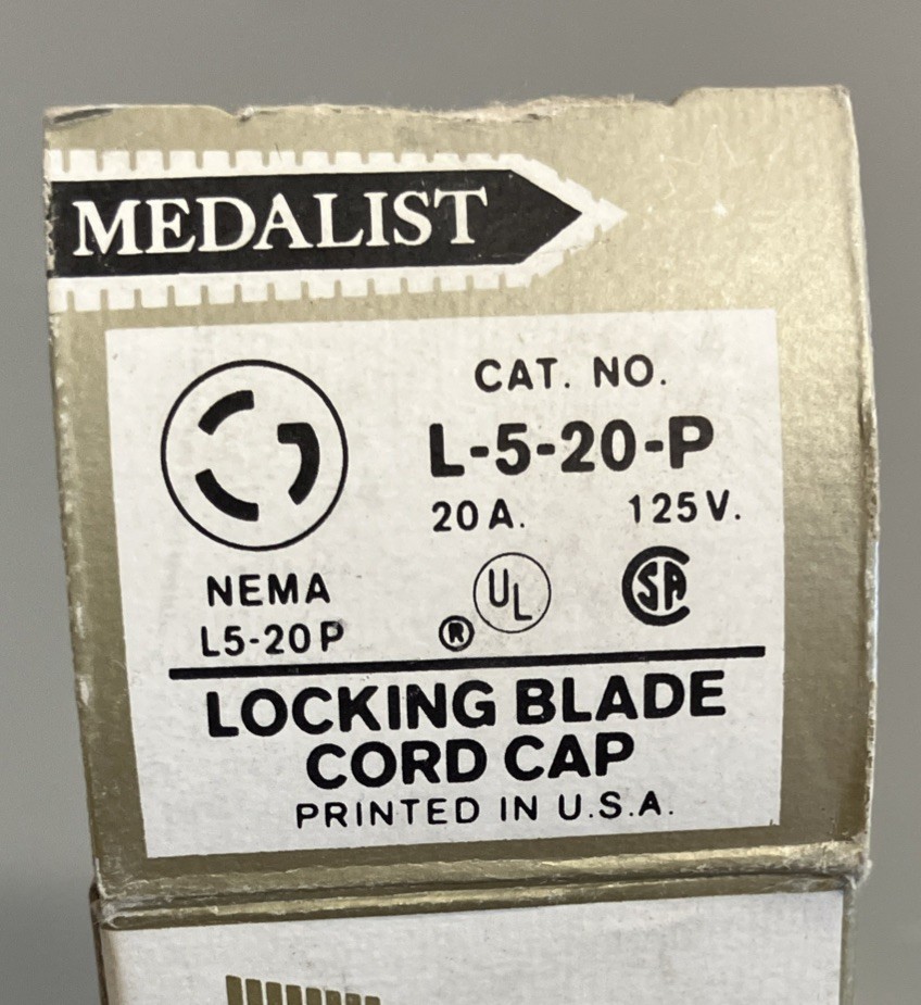 SLATER L-5-20-P NEMA L5-20P LOCKING MALE CORD END 20A 125V