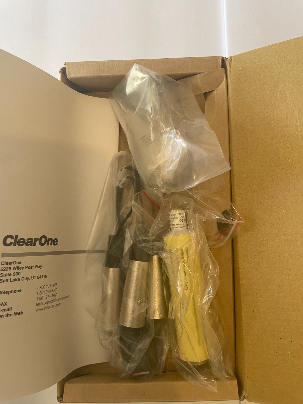 **New** Clearone 910-001-014-W White Ceiling Microphone Array Kit