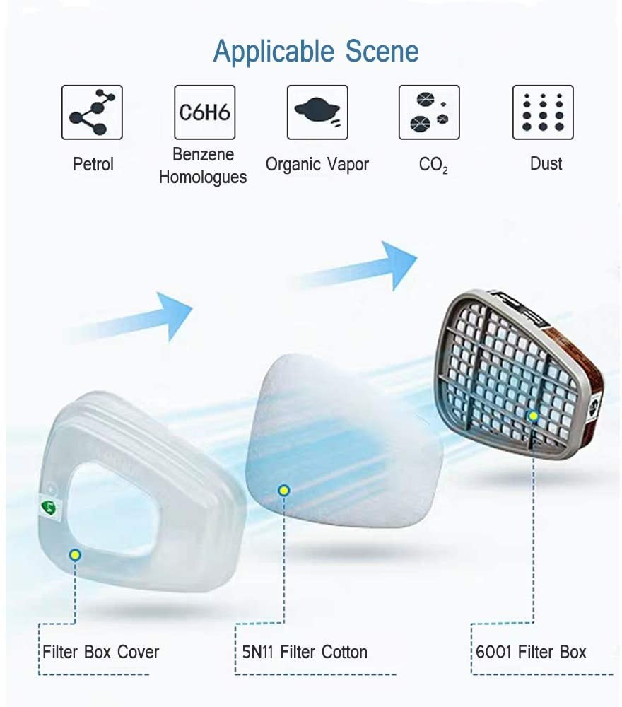 5N11 Cotton Filter /Cover Replacement For 6100 6200 6800 7502 Respirator Filters