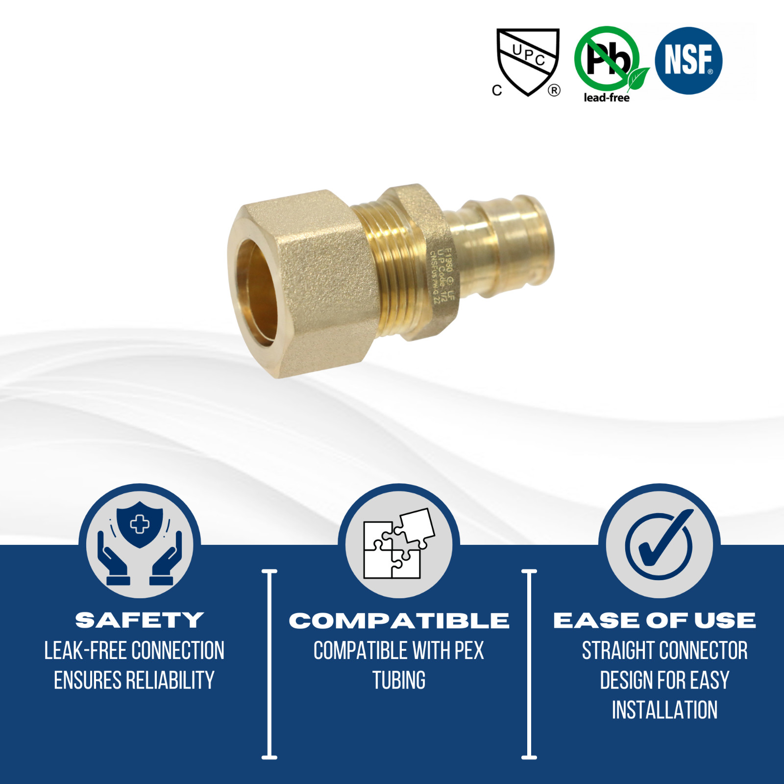 25) 1/2″ Pex A x 5/8 OD Straight Adapter F1960 Expansion For Uponor Sioux Chief