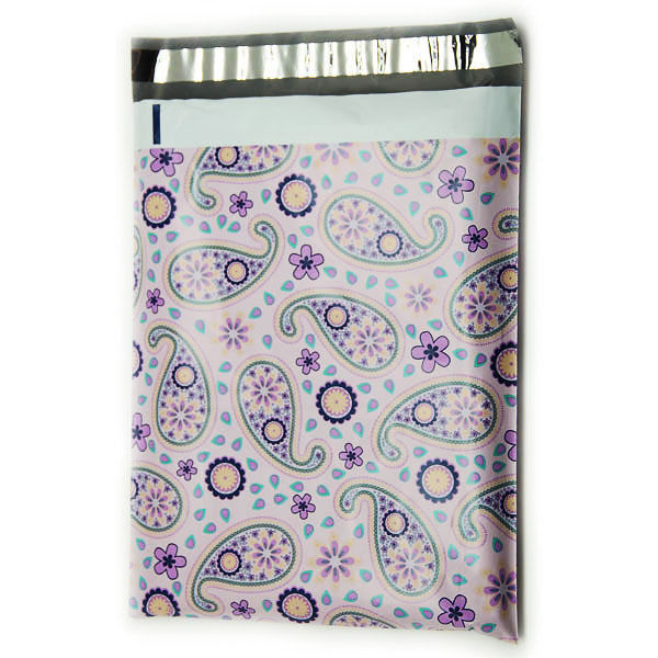 1000 6×9 Purple Paisley Designer Poly Mailers Envelopes Boutique Custom Bags