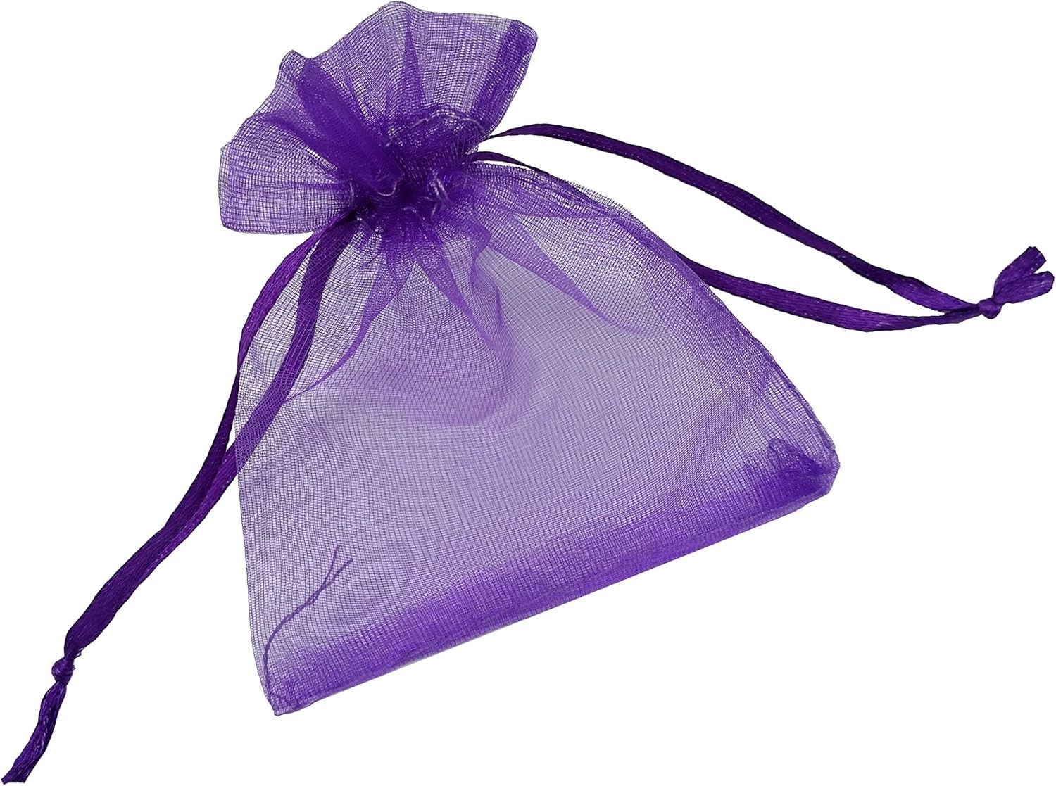 100pcs Sheer Organza Favor Bags 3×4» Jewelry 1 Count (Pack of 100), purple