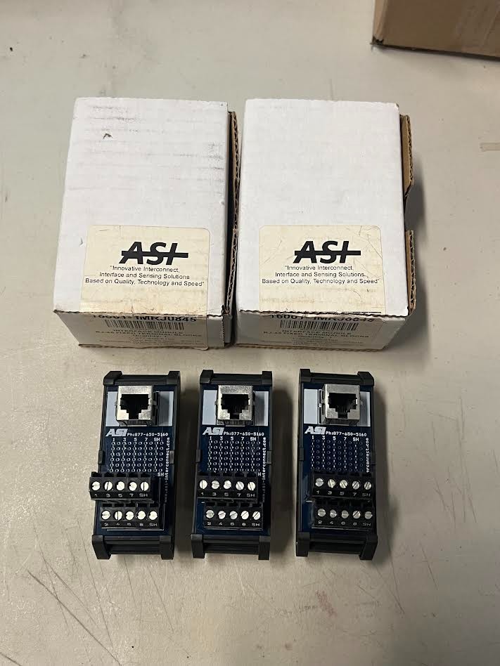 Lot of 3 ASI 16001-IMRJ0845 Interface Module RJ-45 Fixed Terminal Blocks New