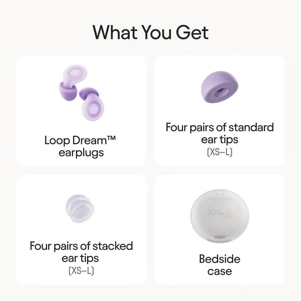 Loop Dream Earplugs for Deep Sleep, Napping and Snoring – Lilac