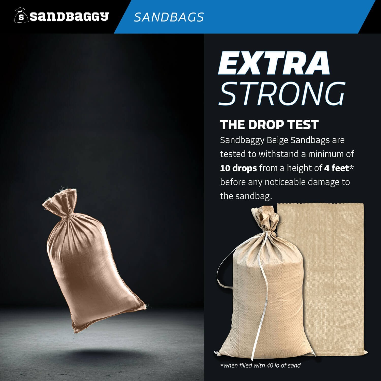 Sandbaggy (25) Beige Empty Sandbags For Sale 14×26 Sandbag Sand Bags Bag Poly