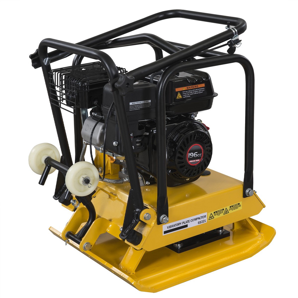 196cc Plate Compactor Gas-Powered Vibratory 6.5HP Tamper Construction Plate