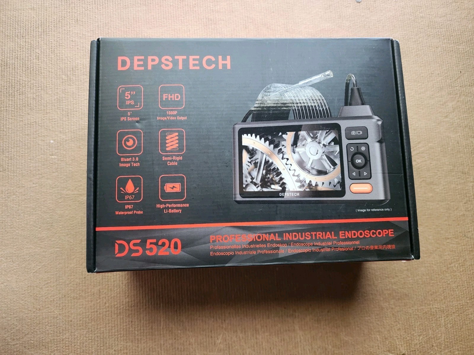 Triple Lens Inspection Camera 5″ IPS Screen Endoscope Camera with Light