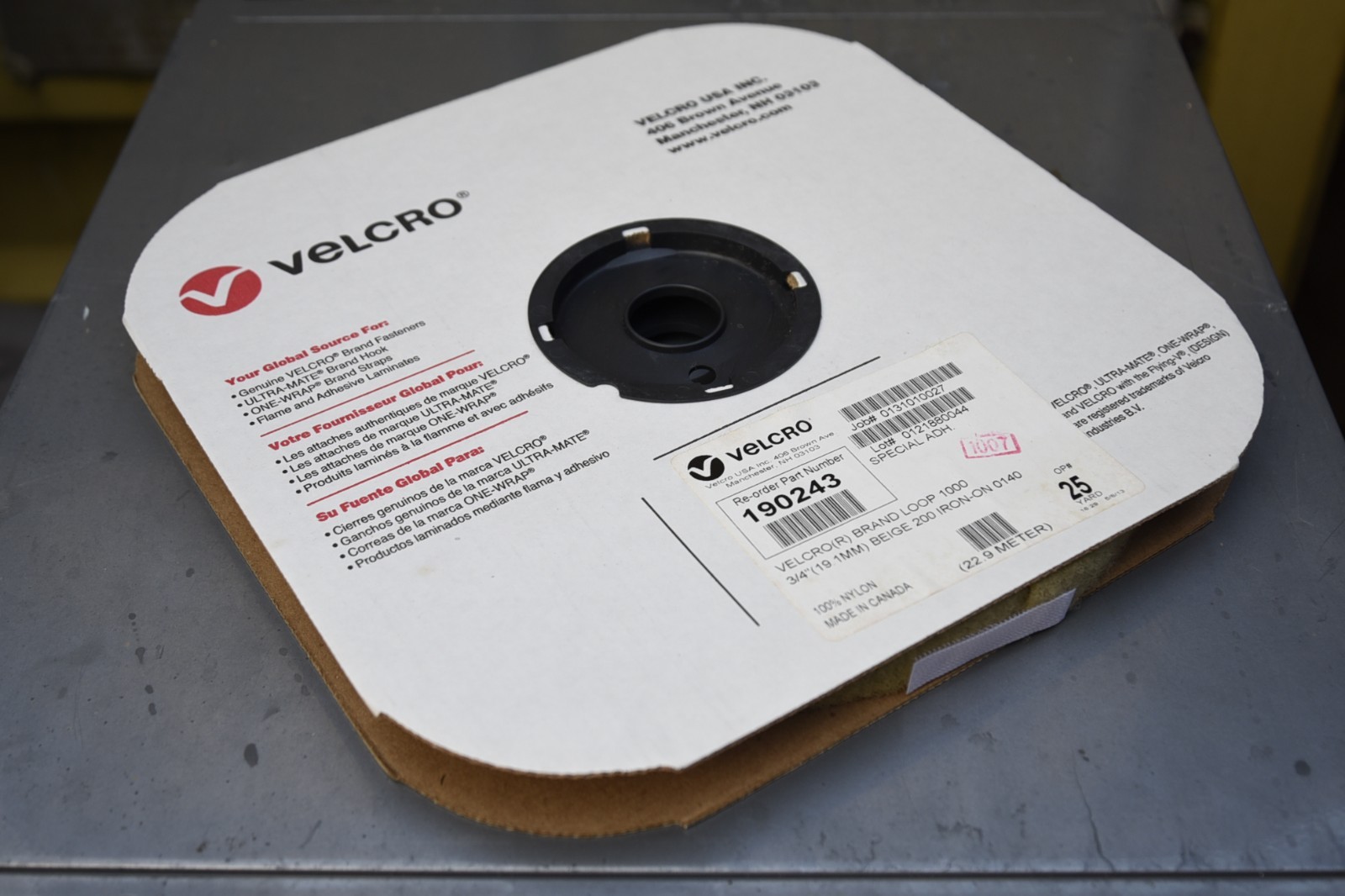 Velcro Brand 190243 3/4″ Beige Iron-On Loop-Side Only 25-Yard Roll