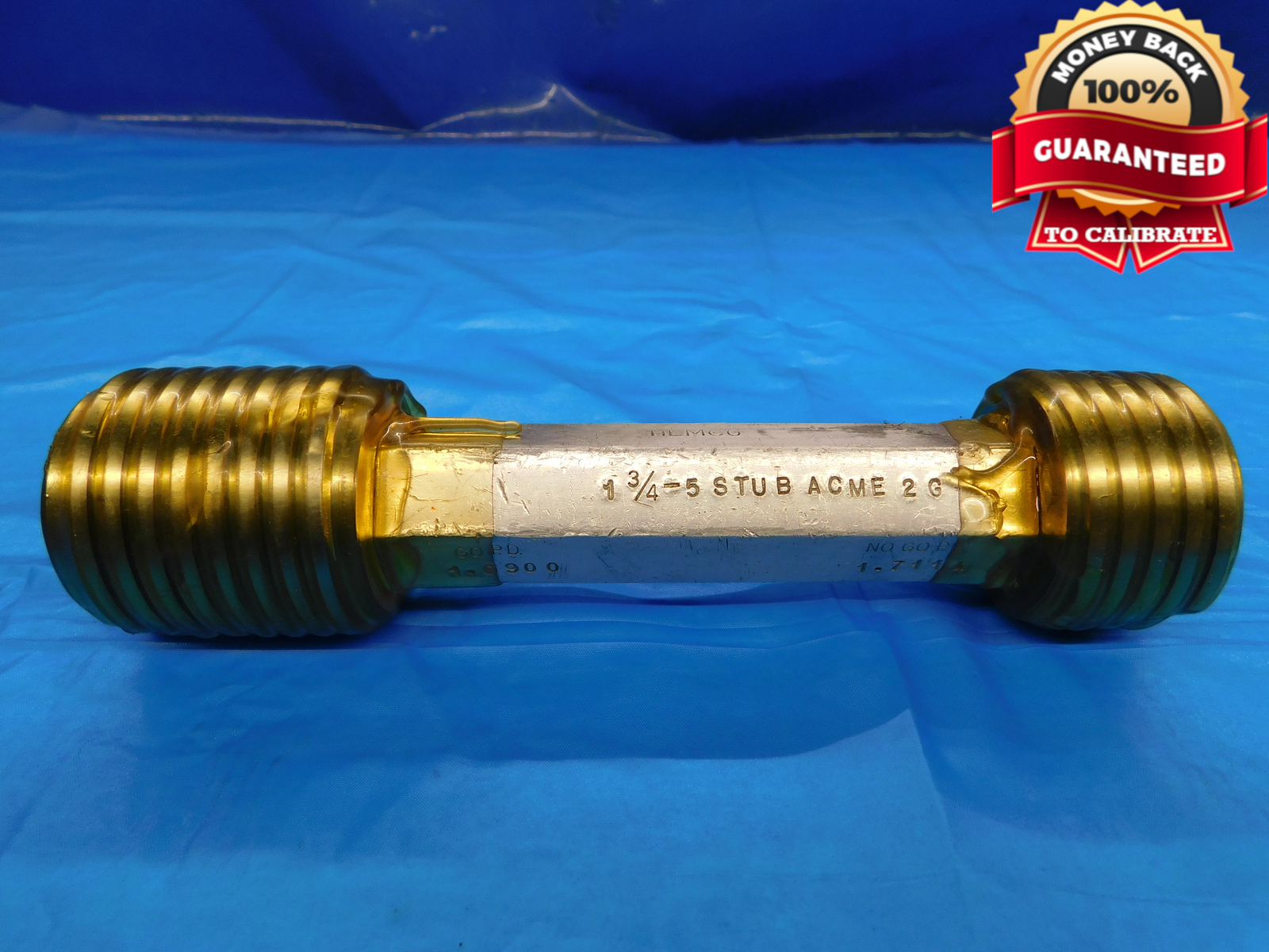 1 3/4 5 STUB ACME 2G THREAD PLUG GAGE 1.75 5.0 GO NO GO P.D.’S = 1.6900 & 1.7114