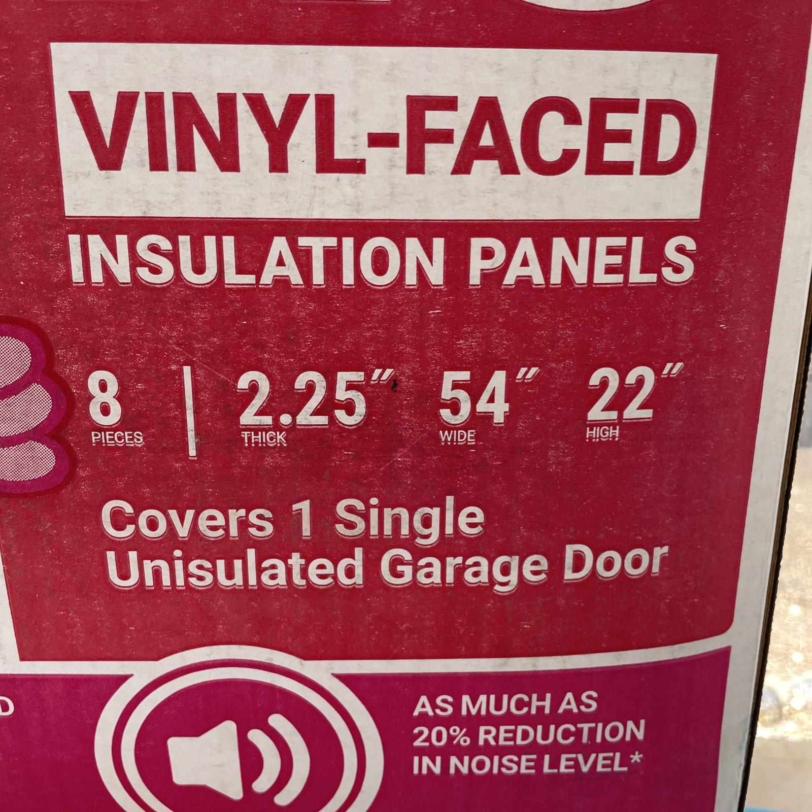 Owens Corning Garage Door Fiberglass Insulation Kit 22″ x 54″ Pre-Cut (8-Panels)