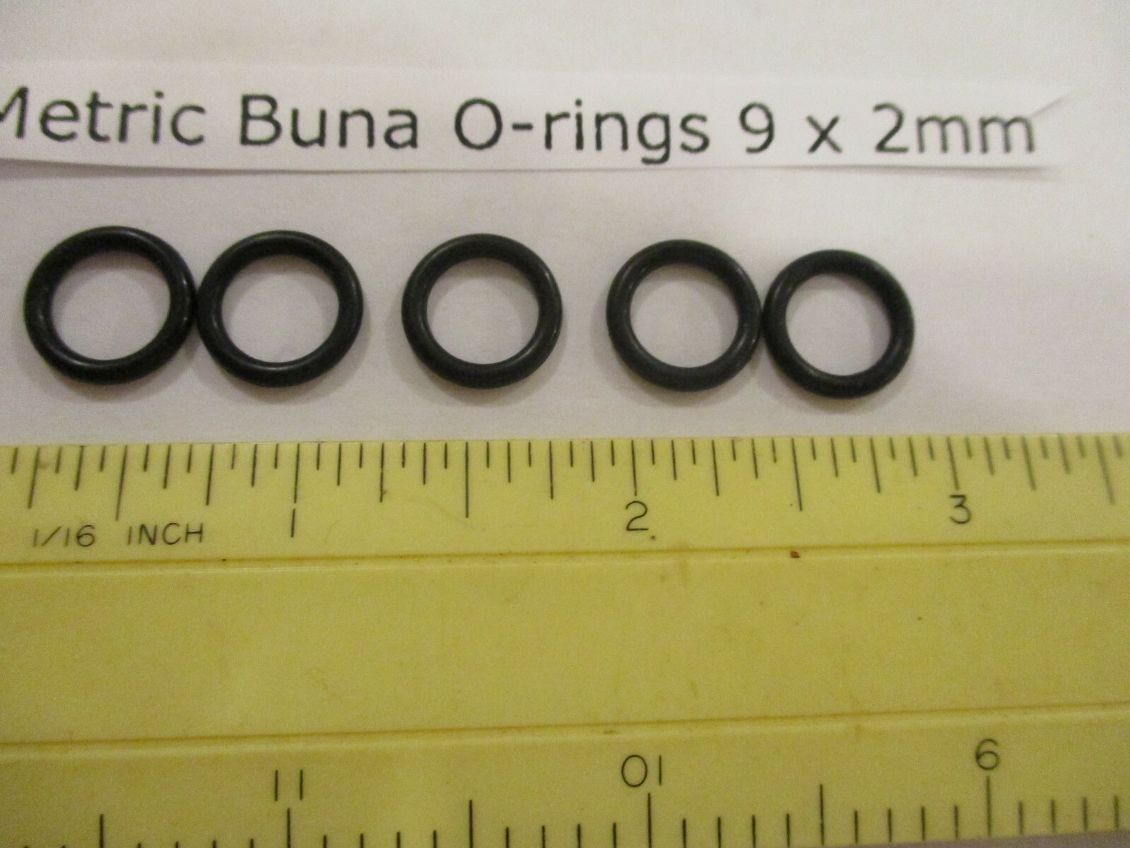 9mm ID x 13mm OD x 2mm thick O-ring. Buna-70. Quan 5.