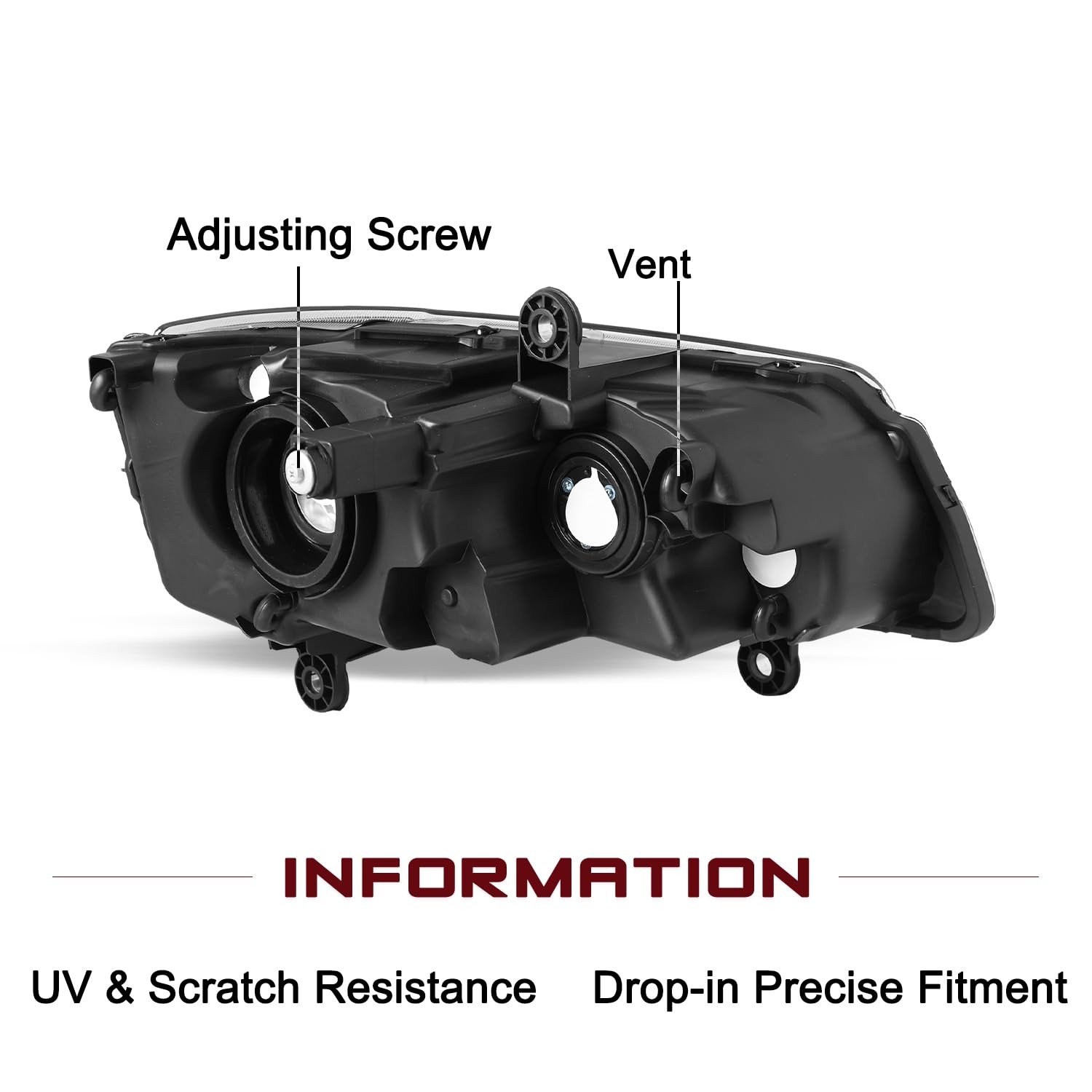 Halogen Headlight Assembly Fits for 2011-2020 Dodge Grand Caravan