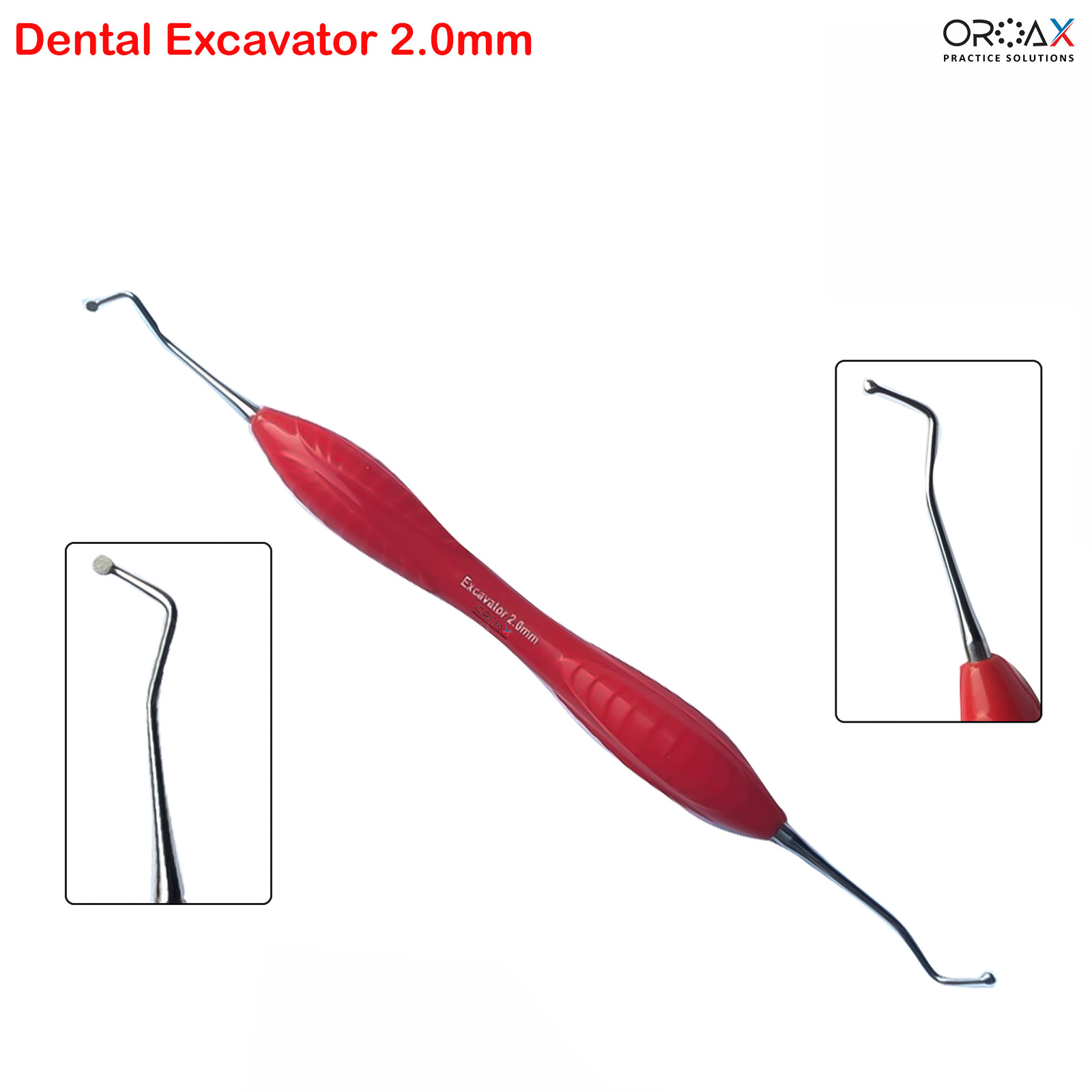 Dental Spoon Excavator 2mm Silicone Handle Carious Removal & Restorative Tools
