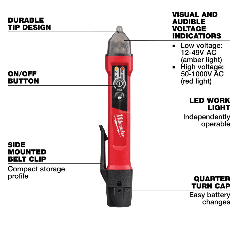 Milwaukee Dual Range Voltage Detector With Led