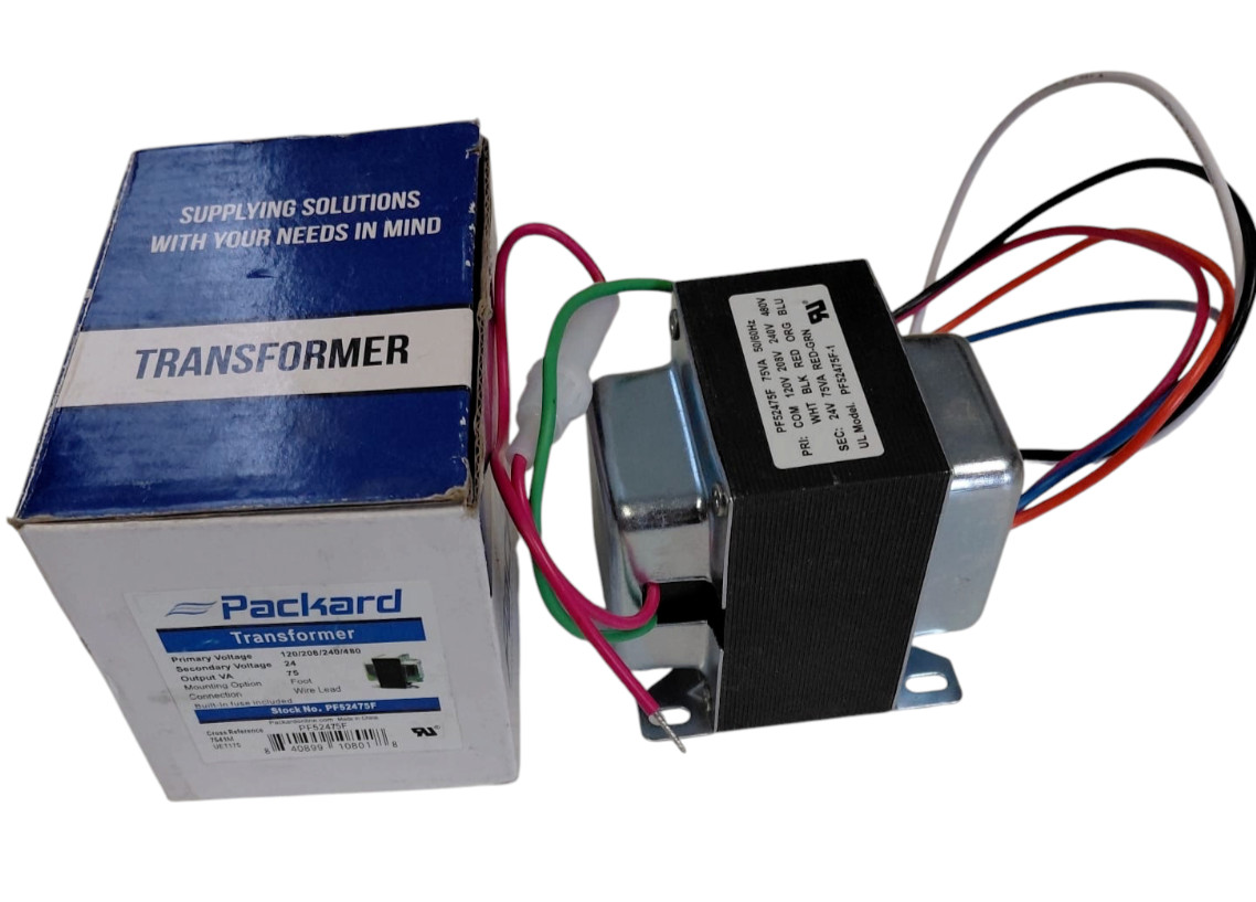 Packard PF52475F Control Transformer 75VA Multi Tap 120/208/240/480V to 24VAC
