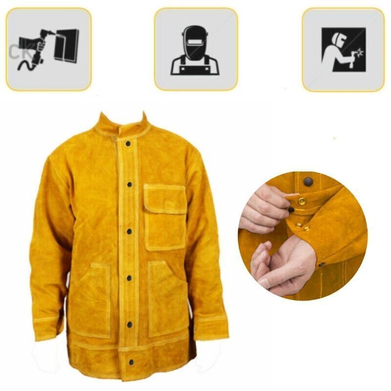 Leather Welding Work Jacket Split Welder Jacket Clothes For Men Women XXXL Size