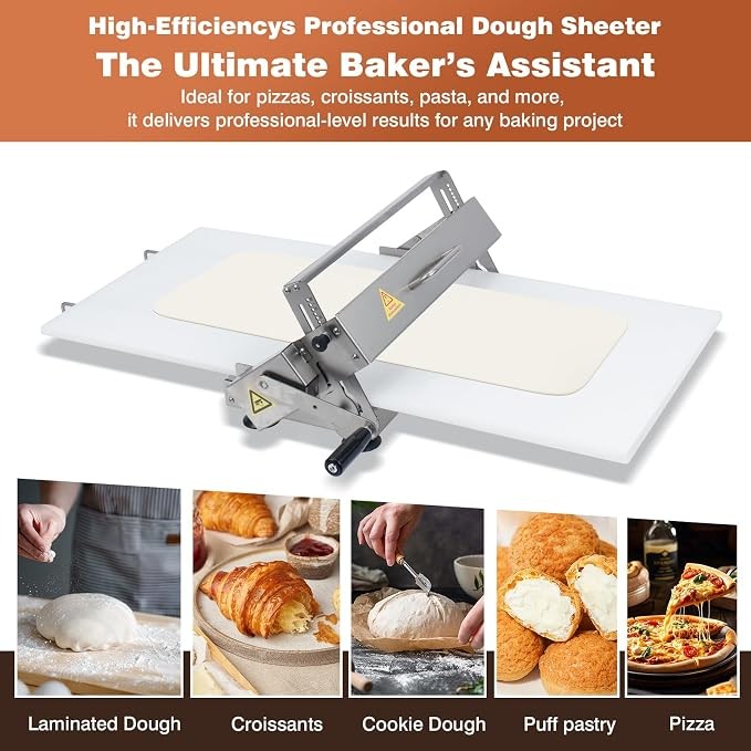 Open 40.9»x15.5″Commercial Folding Manual Stainless Steel Machine Dough Sheeter