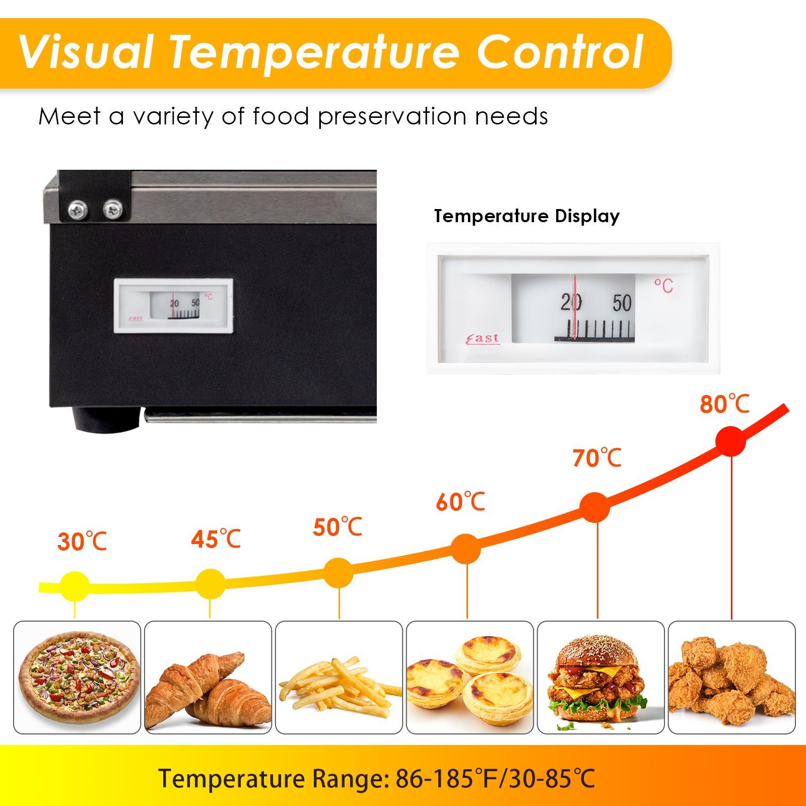 ROVSUN 3 Tier 35″ Commercial Heat Food Pizza Warmer Display Show Case Heavy Duty