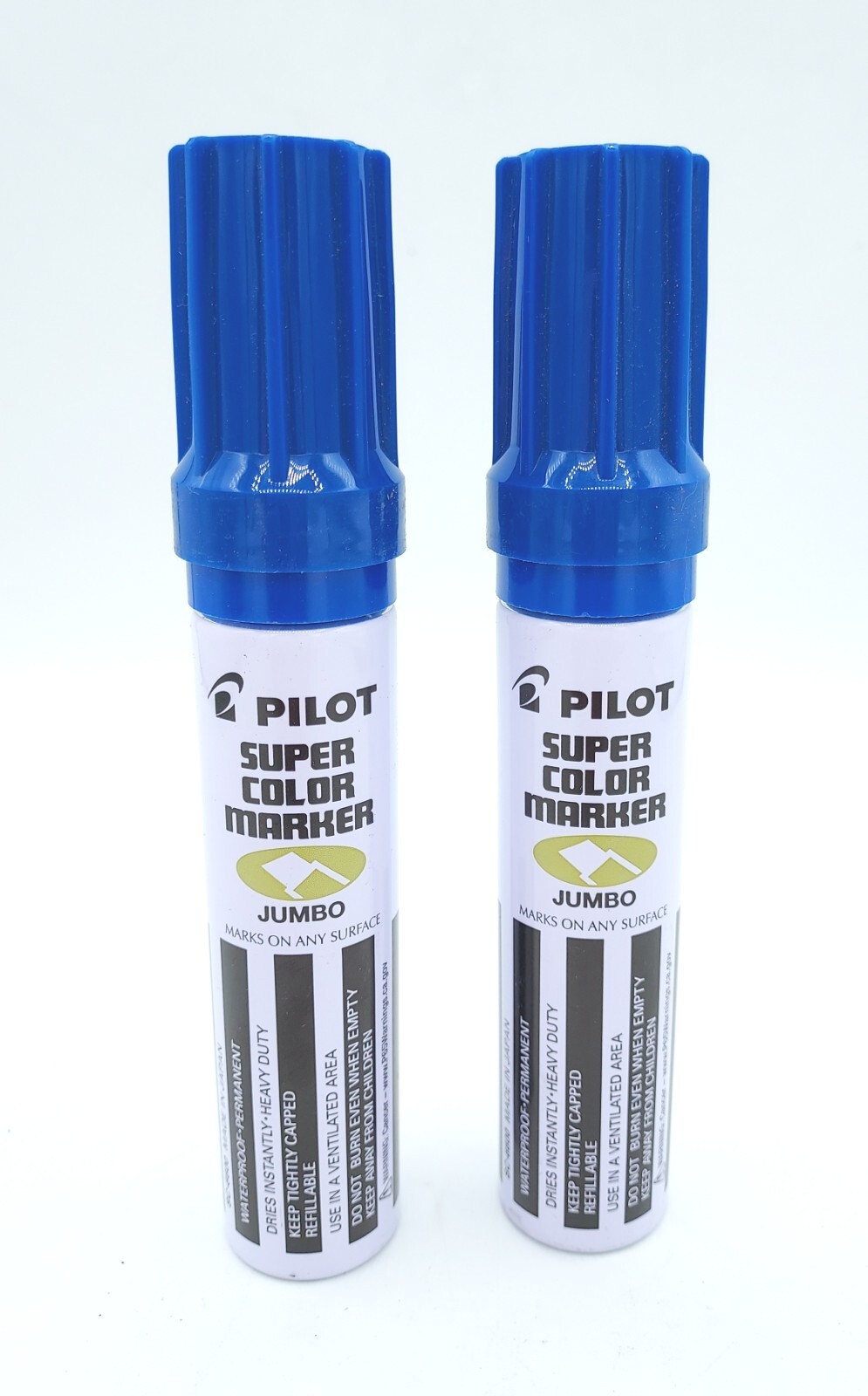 *2-Pack* Pilot 43200 Super Color Blue Permanent Marker, Jumbo Chisel, Refillable