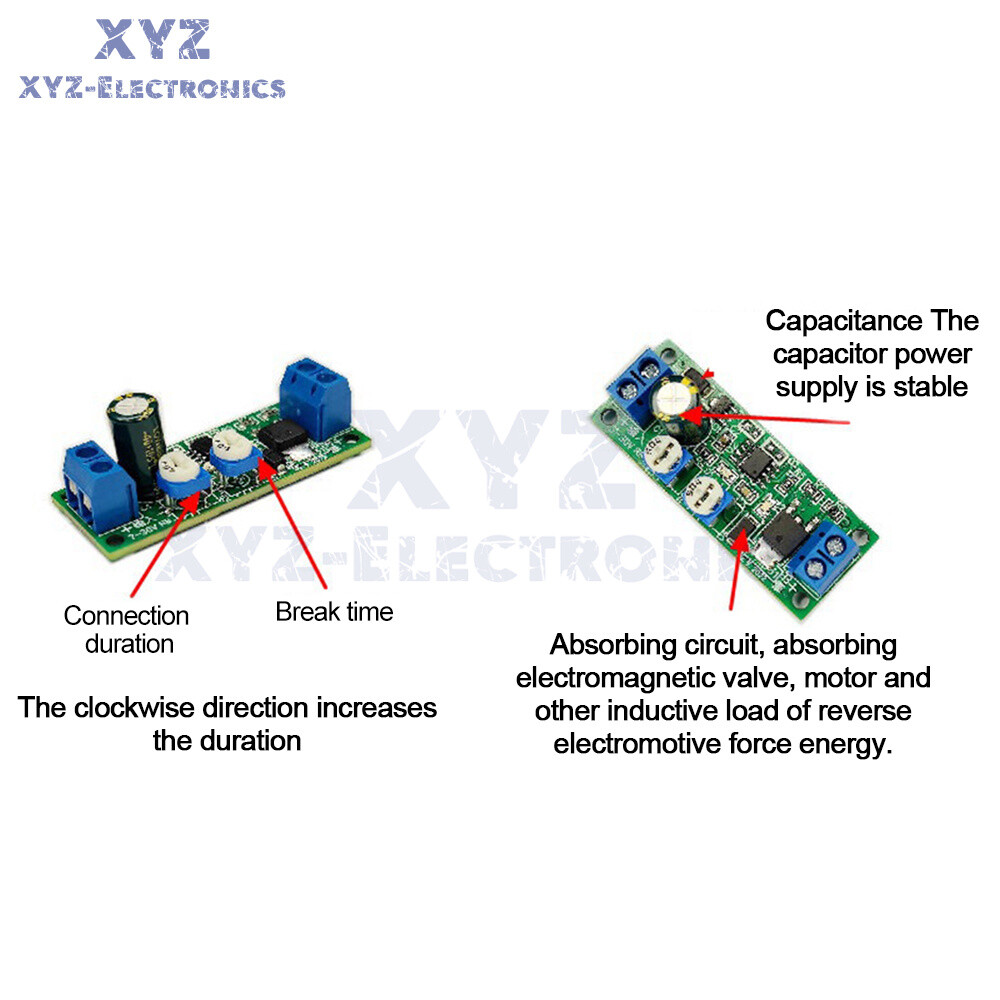 DC7-30V MOS Dual Cycle Timer Adjustable Delay Timing Relay Module On/Off Switch