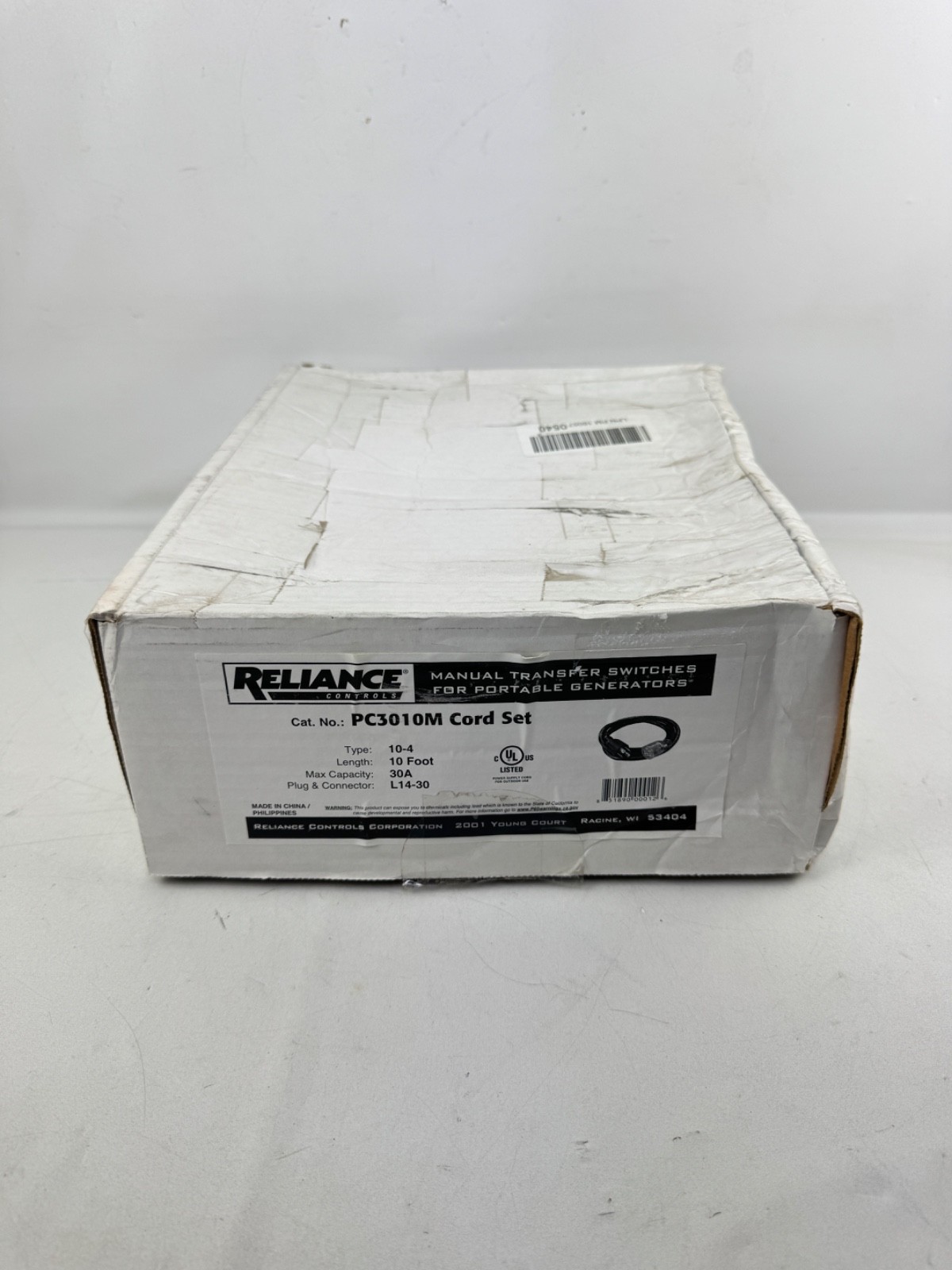 Reliance Controls PC3010M Generator Power Cord 30-Amp L14-30 10 Foot