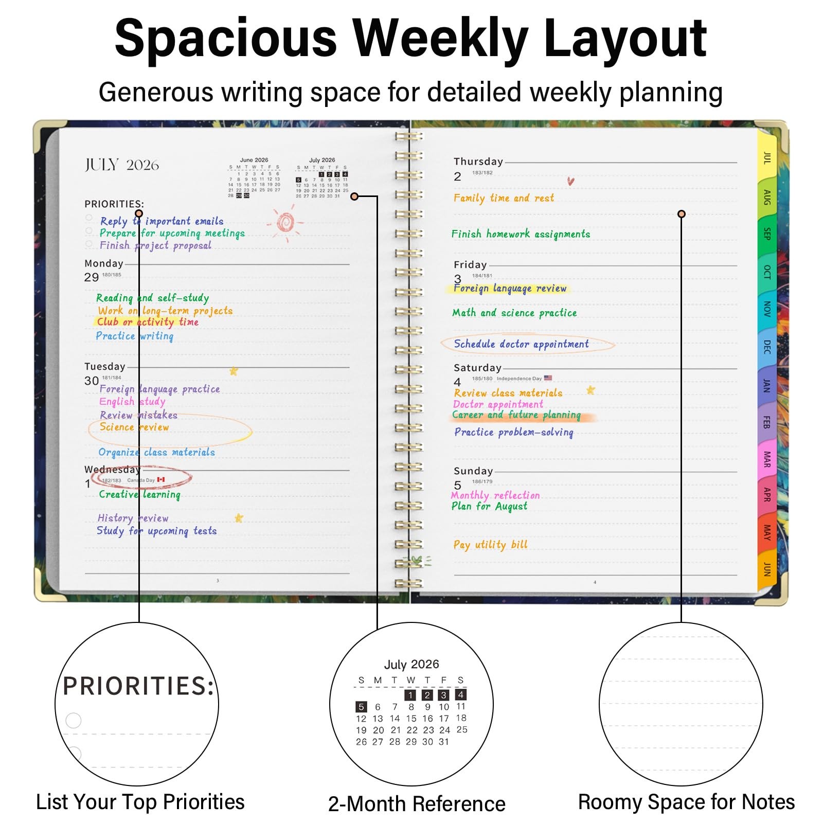 Academic Planner 2026–2027, A4 Hardcover Weekly Monthly Planner, Large 8.5″ x…