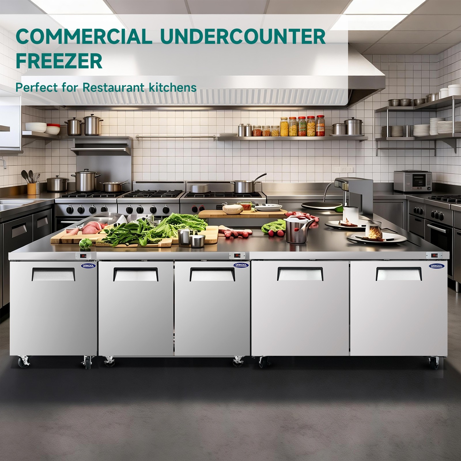 29″ W Commercial Undercounter Refrigerator, ETL Listed, Worktop Design