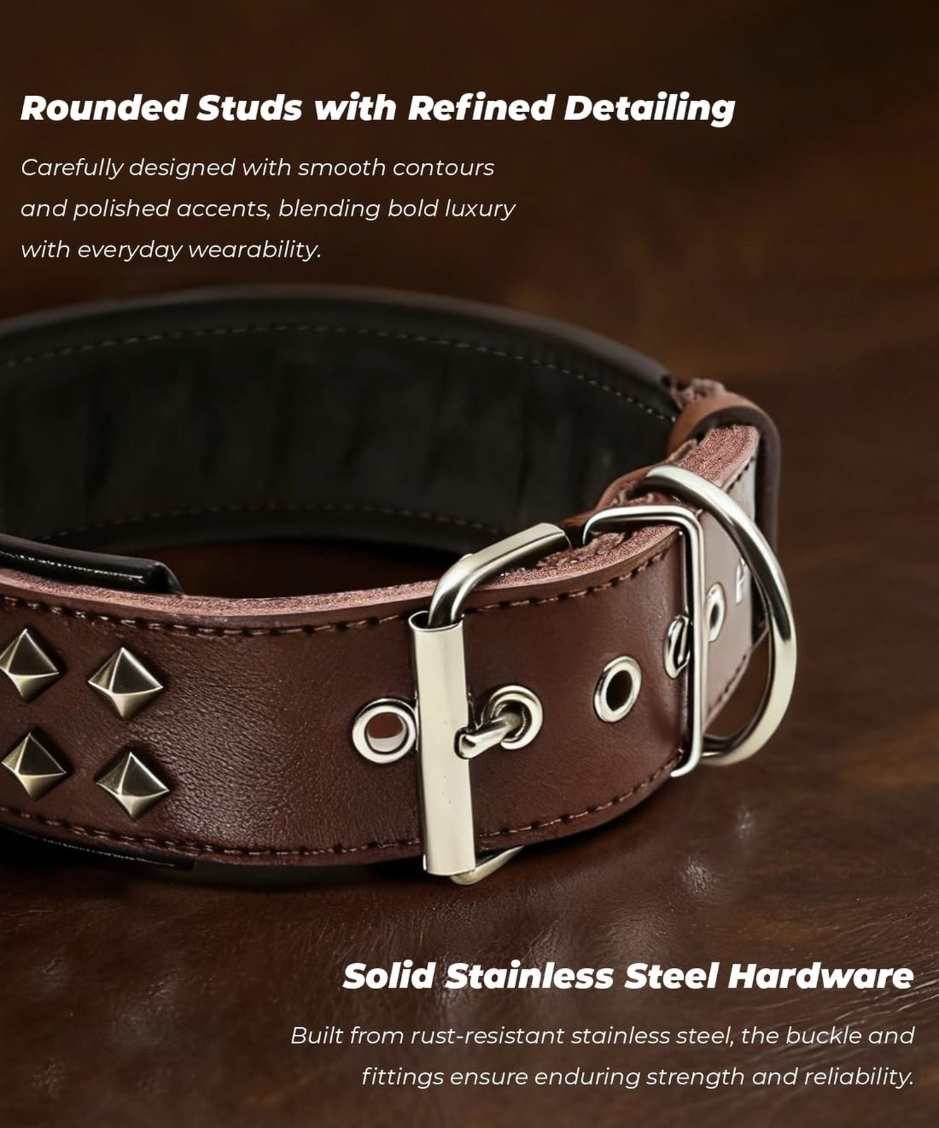 Genuine Leather Dog Collar 2.2 in Wide for Large Dogs Heavy Duty, BN-SL-L | H…