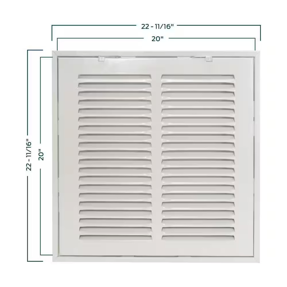 Return Air Filter Grille Heavy Duty Steel 20 in. x 20 in. Powder-Coated Finish