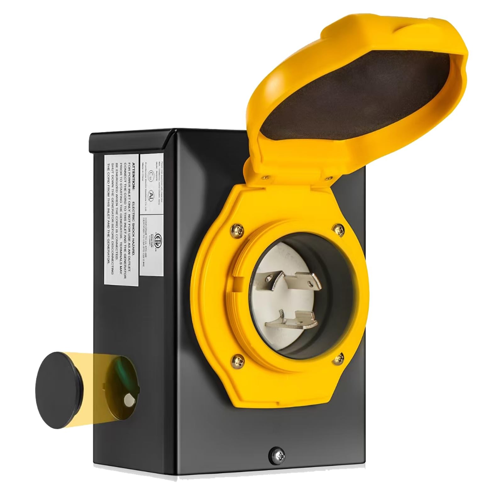 30 Amp NEMA L5-30P Generator Power Inlet Box, ETL Certified, Weatherproof