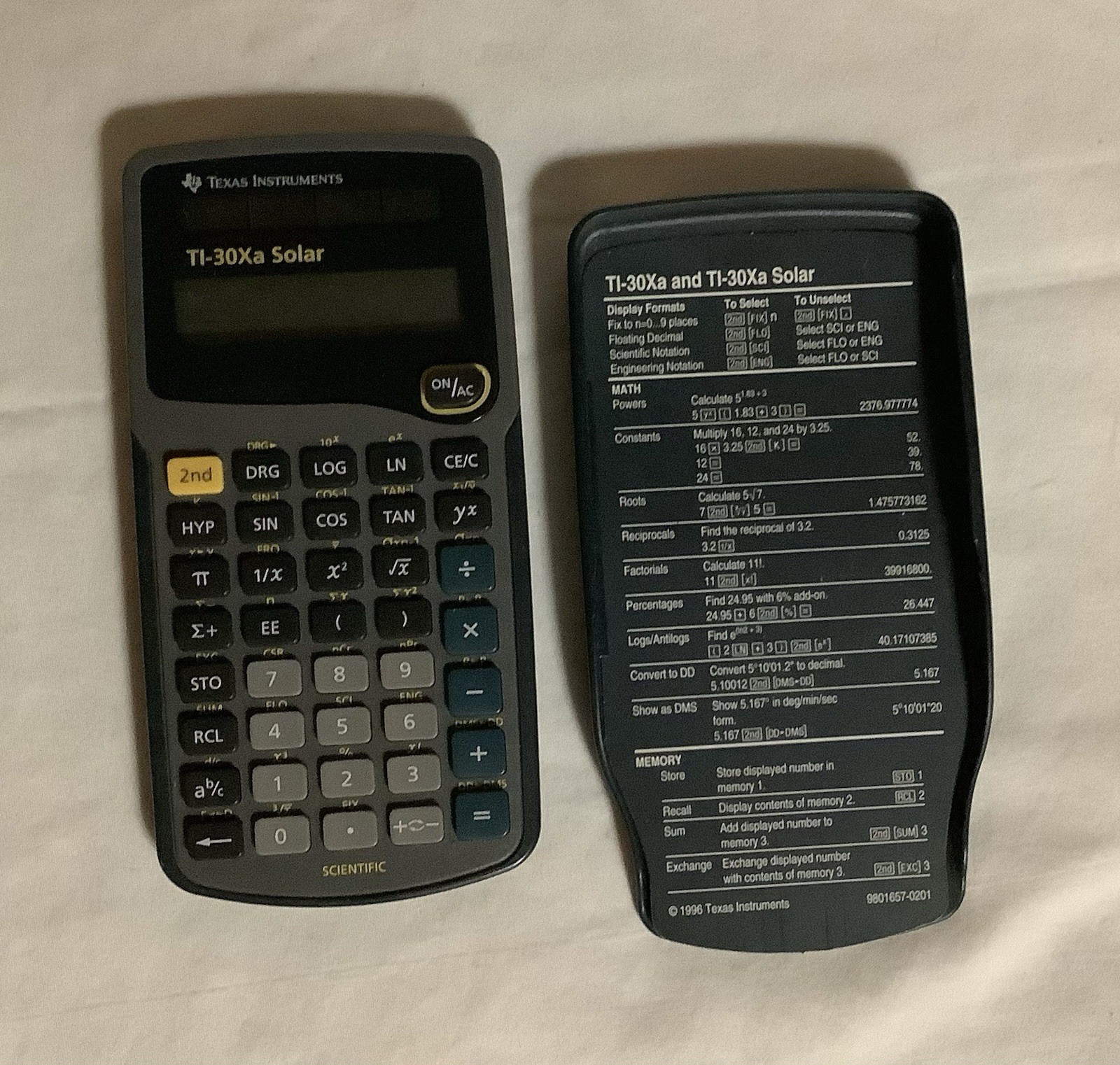 Texas Instruments TI-30XA Scientific Calculator Working