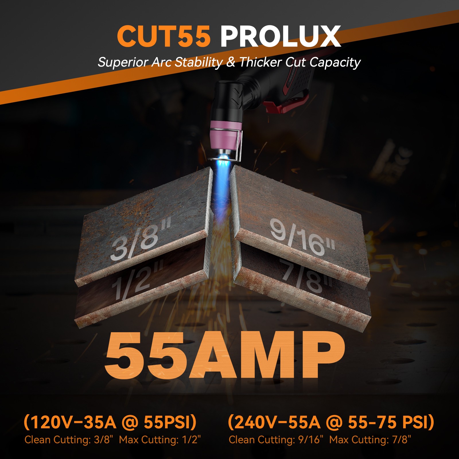 ARCCAPTAIN iControl CUT55 Prolux Plasma Cutter Machine 55Amp Non-Touch Pilot Arc