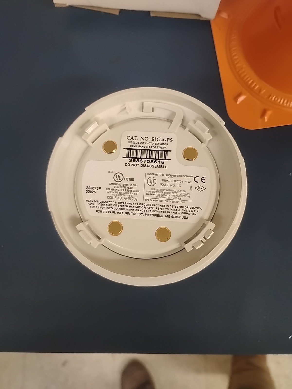 EDWARDS EST SIGA-PS INTELLIGENT PHOTO ELECTRIC SMOKE DETECTOR