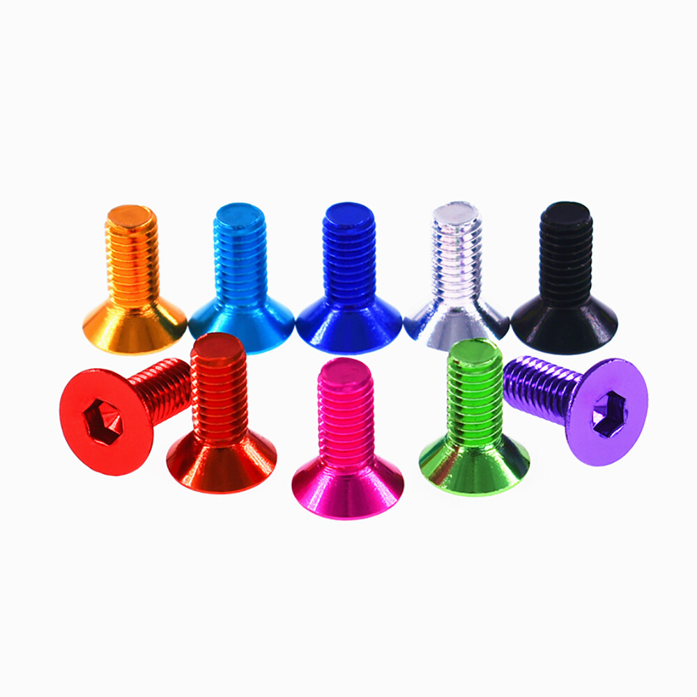 M5 Allen Flat Countersunk Head Screws Hexagon Bolts Aluminum Alloy 6mm~30mm