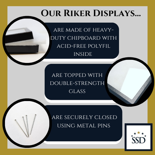 Riker Display Case 6 x 8 x 3/4 with RED FELT for Collectibles Arrowheads & More
